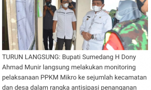 Kondisi Covid Sumedang Mengkhawatirkan. Bupati Instruksikan Masyarakat Peduli dan tidak Abai