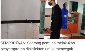 Cegah Covid 19, Cibeureum Kulon Semprotkan Disinfektan