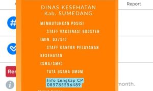 Postingan Loker Dinkes Sumedang Jadi Polemik Pelamar