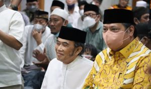 Ketua Umum DPP Partai Golkar Airlangga Hartarto menghadiri acara buka puasa dengan PPK Kosgoro 1957, Senin (25/4/2022)