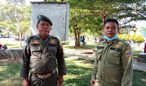 Satpol PP Jaga Keamanan Alun-alun Sumedang