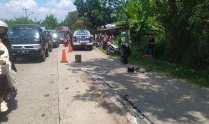 Detik-detik Tabrakan Maut Di Pabuaran Serang, 1 Truk Serta 3 Sepeda Motor, 1 Orang Tewas