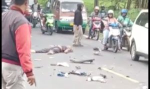 Motor Tabrakan Adu Bagong Dengan Truk, Korban Meninggal di Lokasi