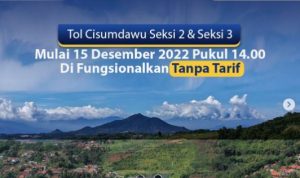 Tol Cisumdawu segera di fungsionalkan tgl 15 Desember