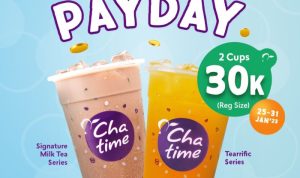 Promo Awal Tahun Chatime Asia Plaza Sumedang, 2 Reguler hanya 30K!