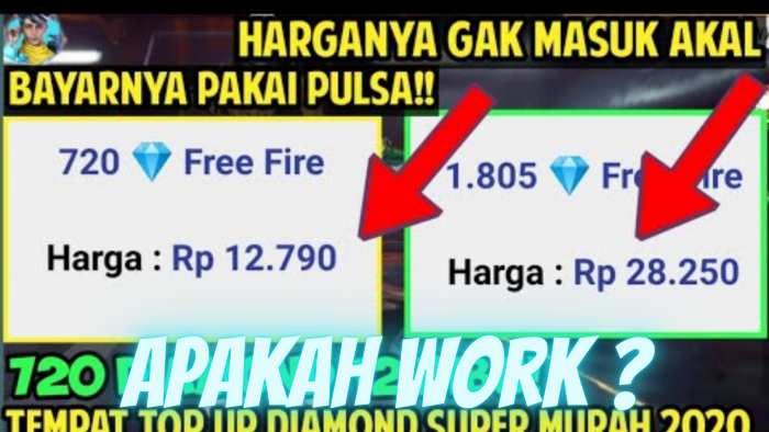 720 Diamond Free Fire Hanya Rp10 Ribu, Disini Tempat Top Up FF Pakai Pulsa Termurah 2023