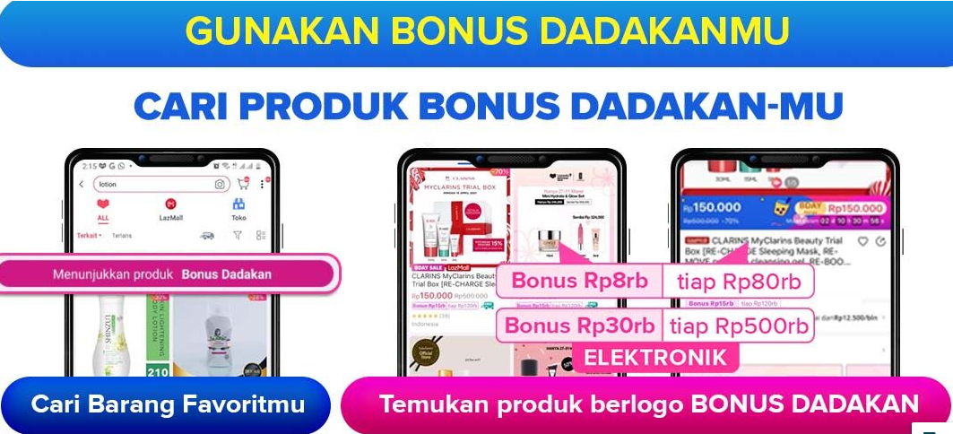 Cara Menggunakan Bonus Dadakan di Lazada 2023, Beli Barang Favoritmu dengan Harga Murah