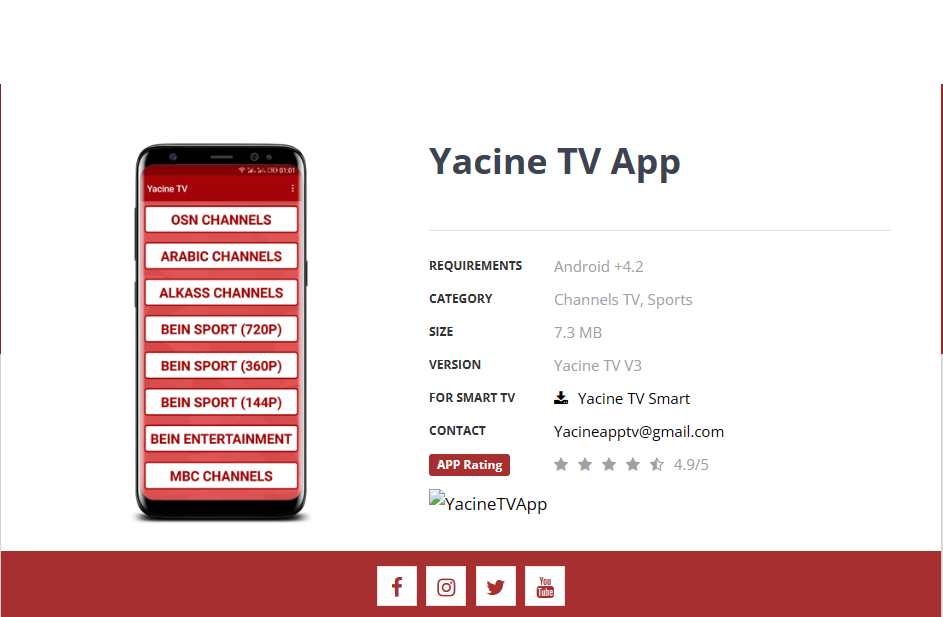 Yacine TV Apk Download Free: Klik disini, Yacine Langsung Muncul di HP Kamu