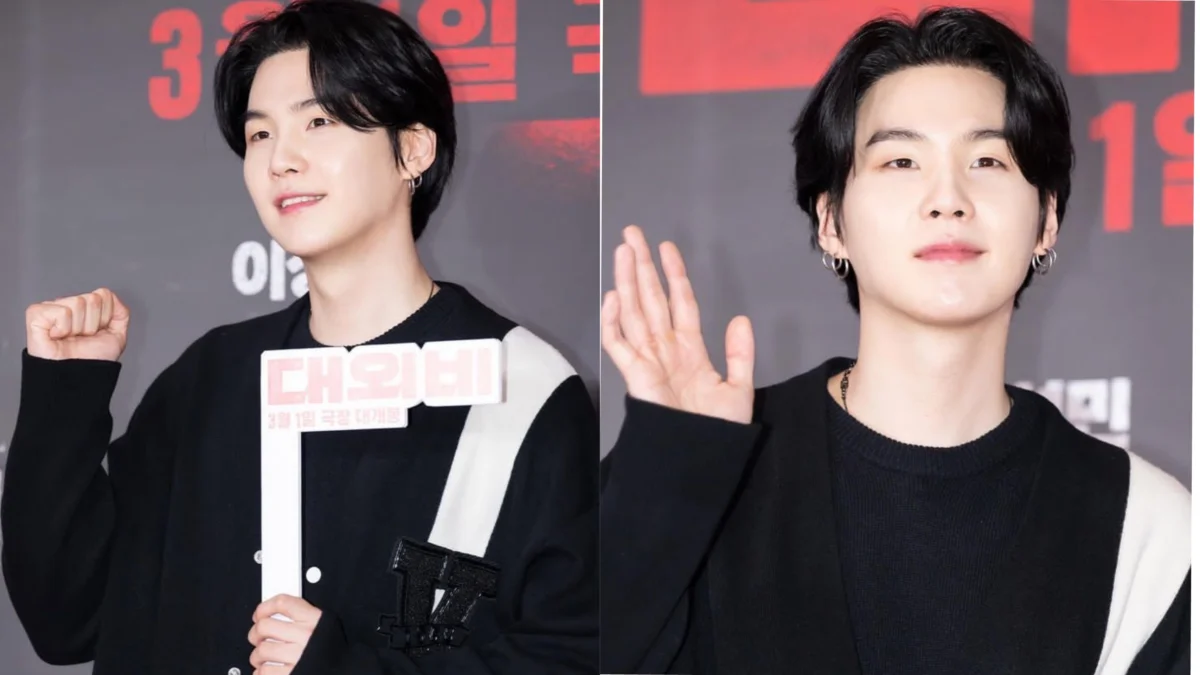 Suga BTS Tampil Dengan Rambut Baru di Event Pemutaran Perdana Film Devil's Deal