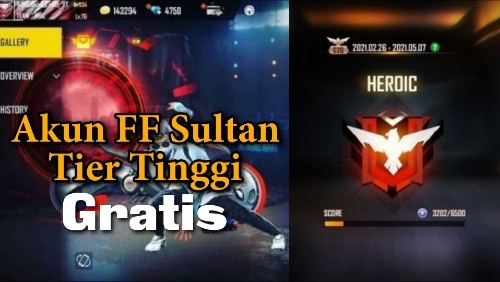 Daftar Akun FF Sultan Gratis Rank Grandmaster Skin Keren No Tipu 2023