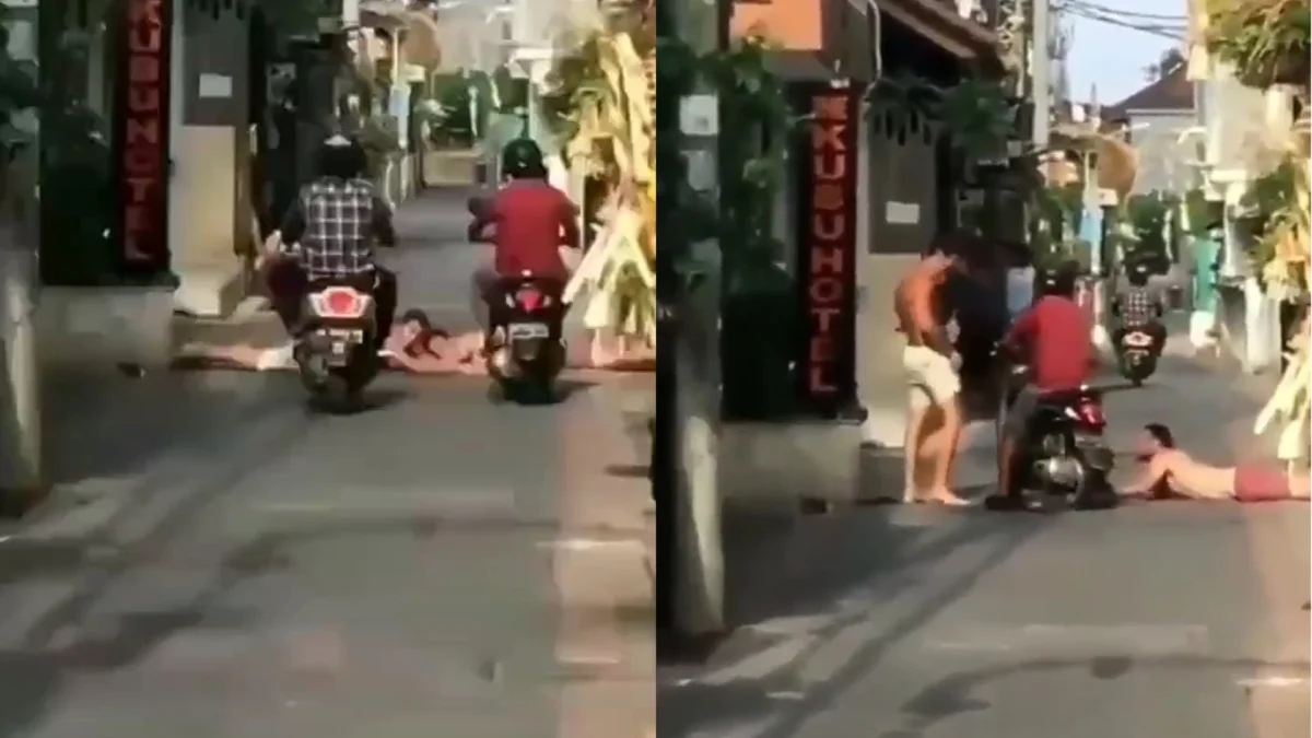 Akibat Berjemur di Tengah Jalan Bali, Bule Ini Dilindes Sepeda Motor