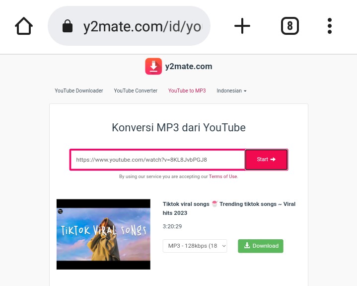 Situs Download Tik Tok MP3 Cuma di Y2mate Lahh