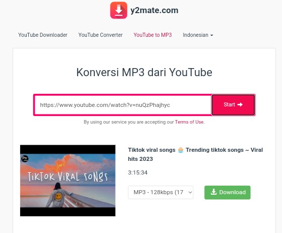 Y2mate MP3, Situs Download Lagu Tik Tok Terbaru Bulan Maret