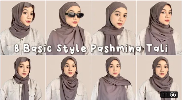 Cara Pakai Pashmina Tali yang Kekinian