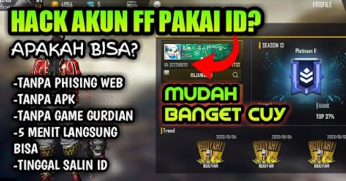 WORK! Apk Hack Akun FF Dengan Salin Id Gratis dan Mudah