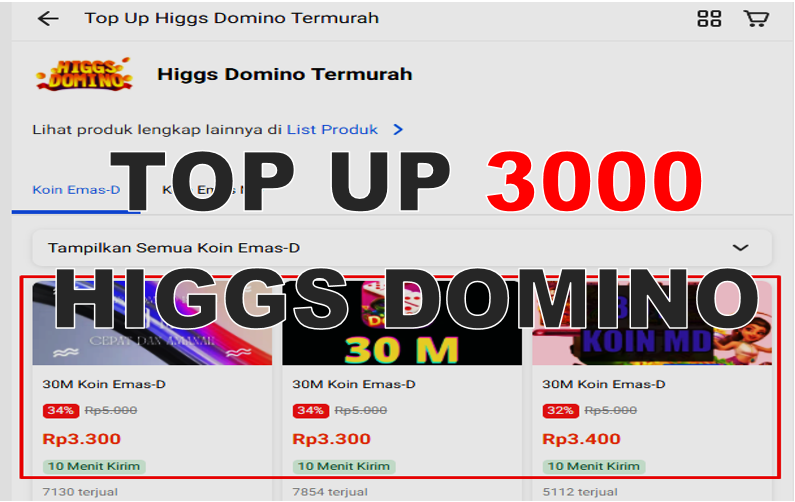 200m Hanya 3 Ribu, Ini Cara Top Up Higgs Domino 3000 Banyak Diskon via Pulsa Telkomsel dan Sejumlah Alternatif Pembayaran