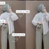 Outfit untuk lebaran, baju yang cocok untuk celana hijau