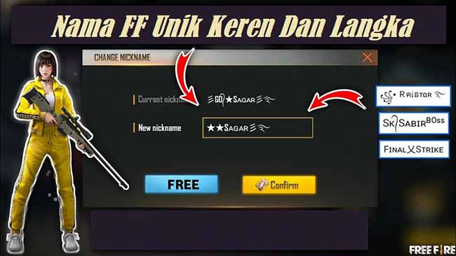 100 Nama FF Keren Pro, Seram, Bagus, Old dan Belum Terpakai