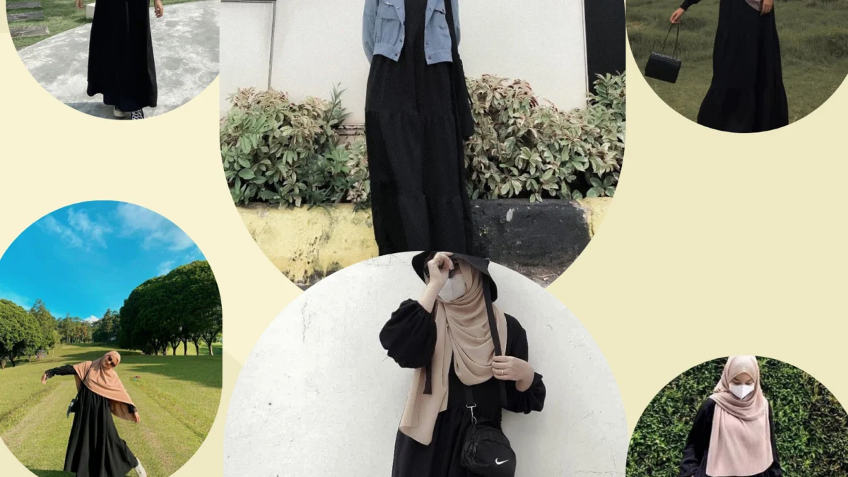 OOTD Gamis Hitam Buat Kajian