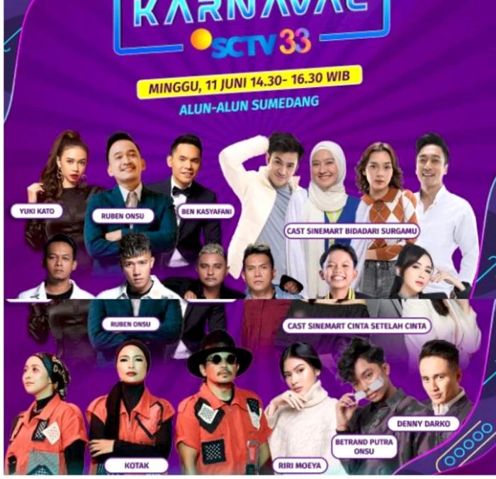 Makin Megah Ini Artis yang Akan Hadir di Karnaval SCTV Alun-Alun Sumedang Pada Hari Minggu 11 Juni 2023