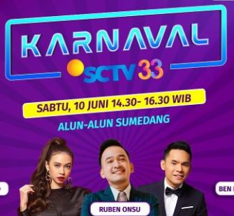 Yuki Kato, Ruben Onsu, dan Ben Kasyafani Setia Temani Panggung Karnaval SCTV di Sumedang