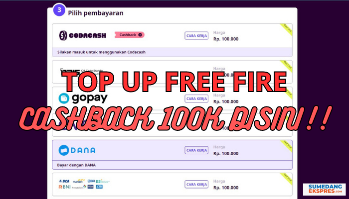 PALING JOSS!!! Ternyata Disini Tempat Top Up FF Termurah, Pasti Menang Banyak Auto Jadi Sultan Free Fire