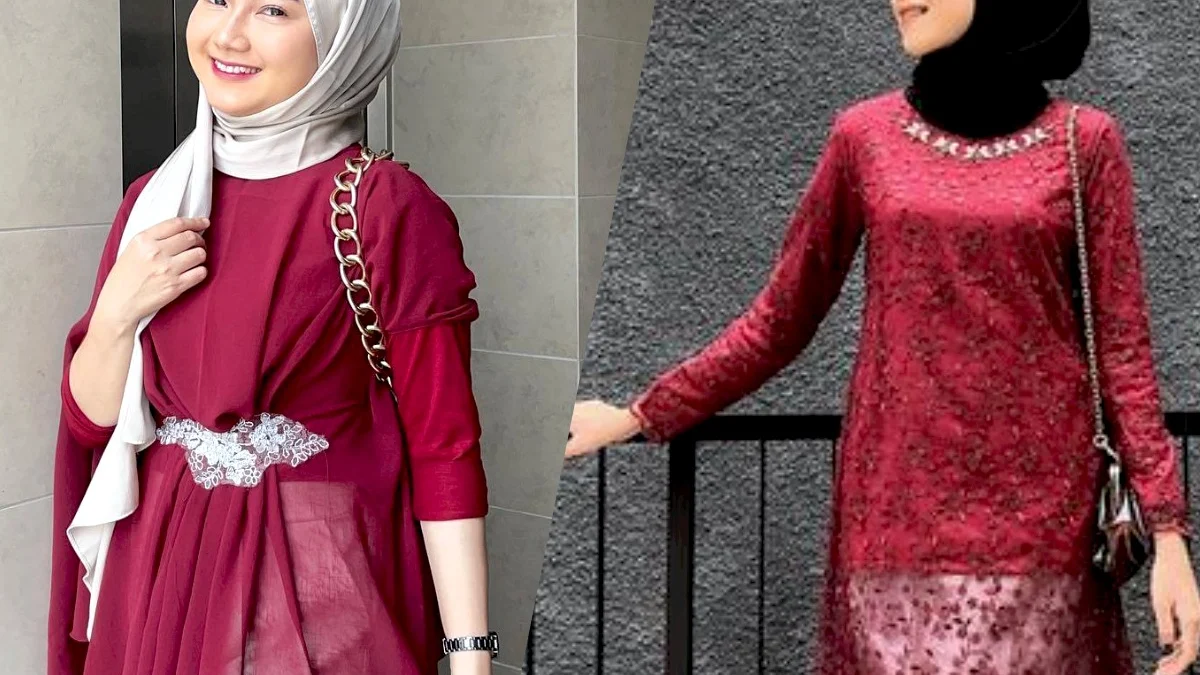 Baju Kebaya Maroon Cocok Dengan Jilbab Warna Ini, Keliatan Elegan dan Ayu!