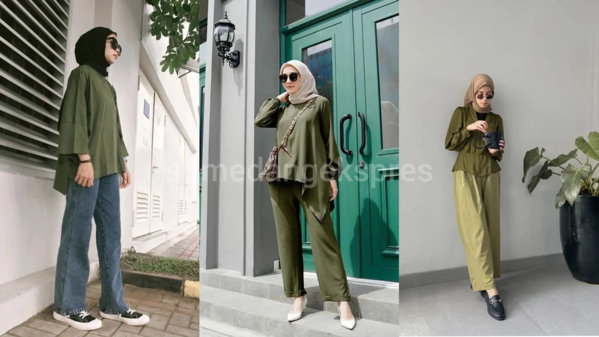 Baju Warna Army Cocok dengan Kerudung Apa Ya? Kamu Bingung Kan? Makanya Sini!