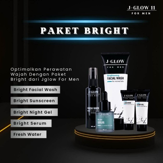 J-Glow For Men Brightening with Fresh Water: Paket Skincare Pria Low Budget Yang Bikin Cepet Glow UP