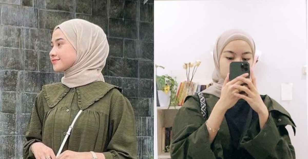 Jika Kamu Mekombinasikan warna Hijab ini dengan Pakaian berwarna Hijau Army tampilanmu akan terjamin menariknya!