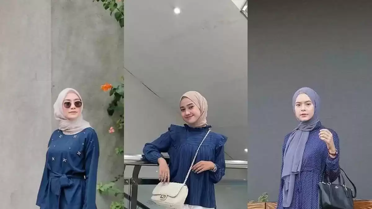 Outfit Warna Biru cocok Dengan Warna Jilbab Apa Nich?