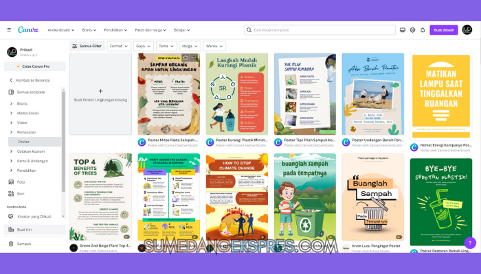 Cara Membuat Poster Lingkungan Hidup di Aplikasi Dan Website Canva
