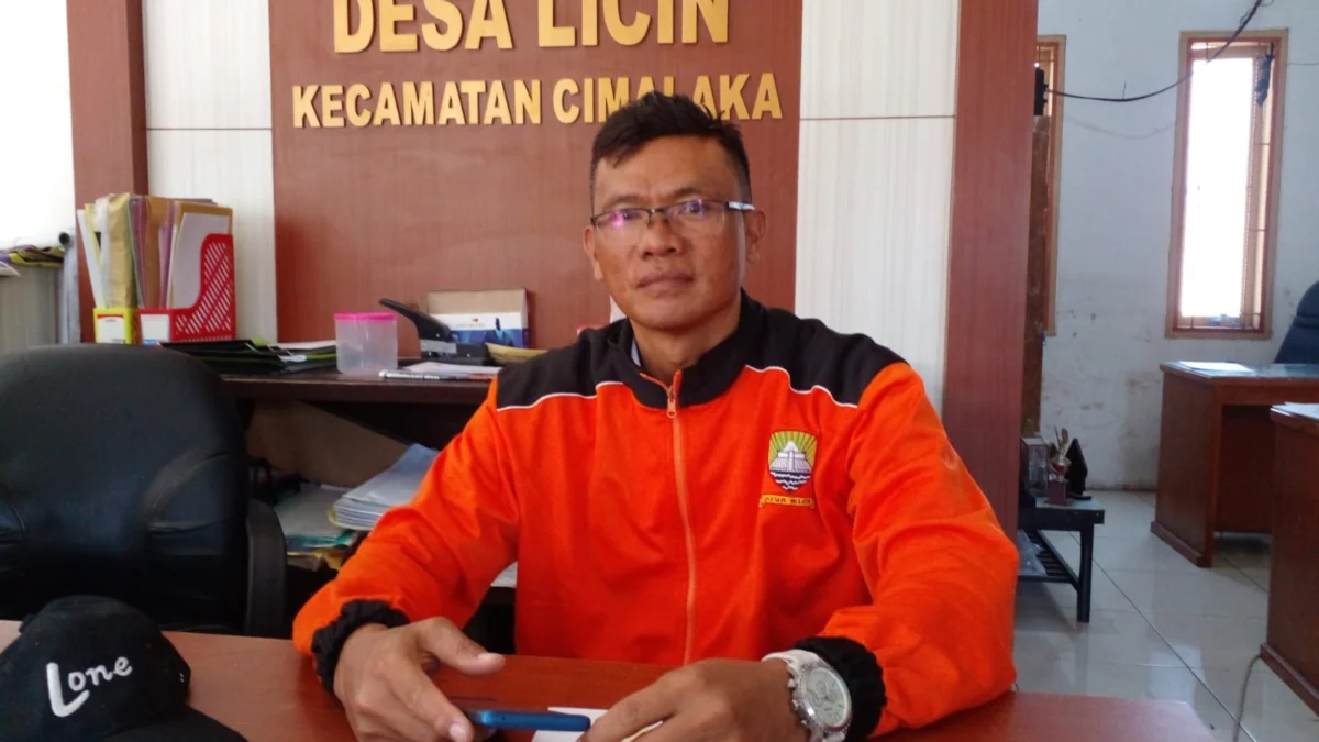 Kepala Desa Licin Zulkifli M Ridwan, saat memaparkan alokasi program Ketahanan pangan di Desanya.