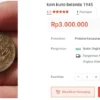 WOW Harga 10 Koin Nederlandsch Indie 1945 1c Asli Sebanding dengan Motor PCX?