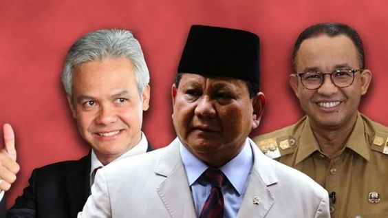 Tiga capres di Pemilu 2024