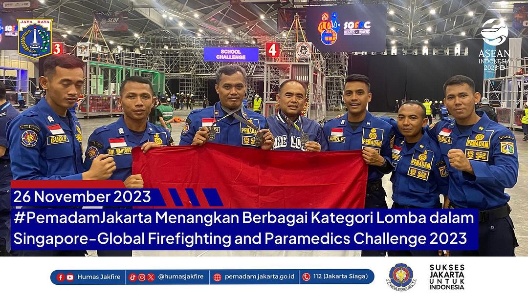 Damkar Jakarta Juara di Singapore-Global Firefighting and Paramedics Challenge