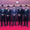 OPTIMIS: Anggota KPU Sumedang yang terpilih Ogi Ahmad Fauzi, Asep Wawan, Iyan Sopian Fajar Septian dan Rizal Sopian usai Pelantikan Anggota KPU di kantor KPU RI, baru-baru ini.