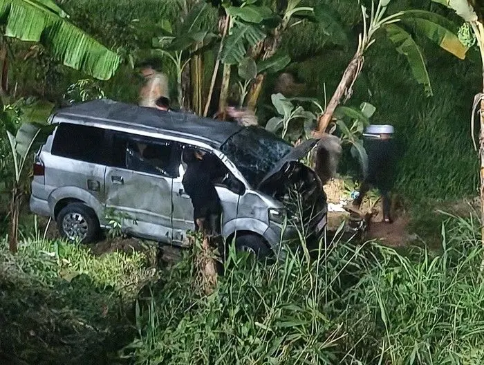 Kronologi Minibus Masuk Persawahan di Bogor