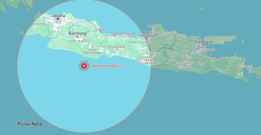 Gempa Pangandaran Kembali Terjadi Dengan Kekuatan 5,5 Magnitudo, Dua Bangunan Rusak