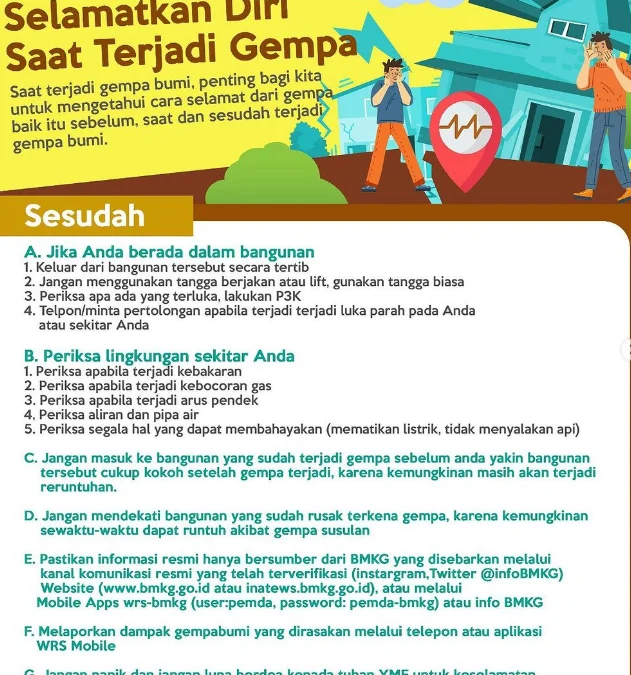 7 Langkah Penting Selamat dari Gempa, Kemaren Gempa Sumedang Penangananya Seperti ini Jangan Panik