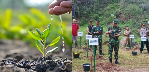 Aksi Mulia TNI-Polri Lahan Kritis di Kaki Gunung Geulis Dihijaukan dengan 2000 Pohon