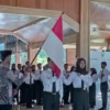 REVOLUSI MENTAL: Puluhan anggota Paskibraka Kabupaten Sumedang didaulat menjadi duta Pancasila, di Pendopo kantor Pusat Pemerintahan Sumedang (PPS), baru-baru ini.