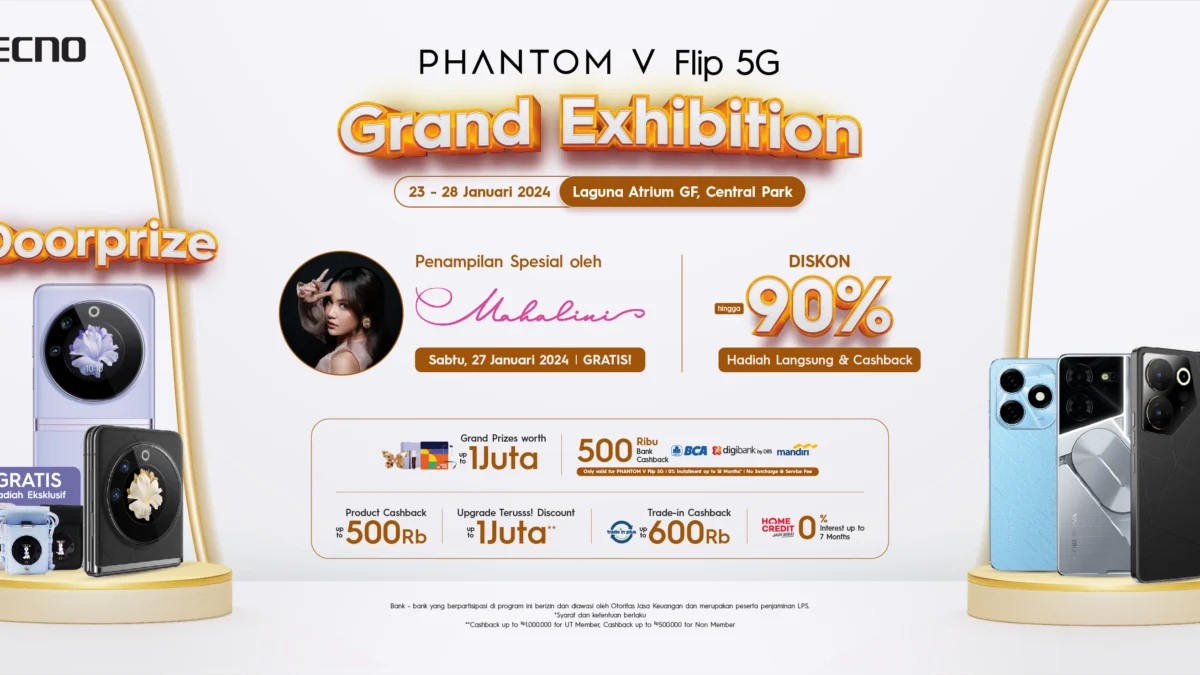 Kemeriahan TECNO PHANTOM V Flip 5G Grand Exhibition, Hadirkan Banyak Keistimewaan di Seluruh Lini Produk, hingga Penampilan Mahalini Spesial untuk TECNO Fans