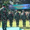 ANTUSIAS: Anggota Linmas saat mengikuti pelatihan pembekalan kemampuan anggota Satlinmas Kabupaten Sumedang di Lapangan Makodim 0610 Sumedang Selatan Kabupaten Sumedang, kemarin.