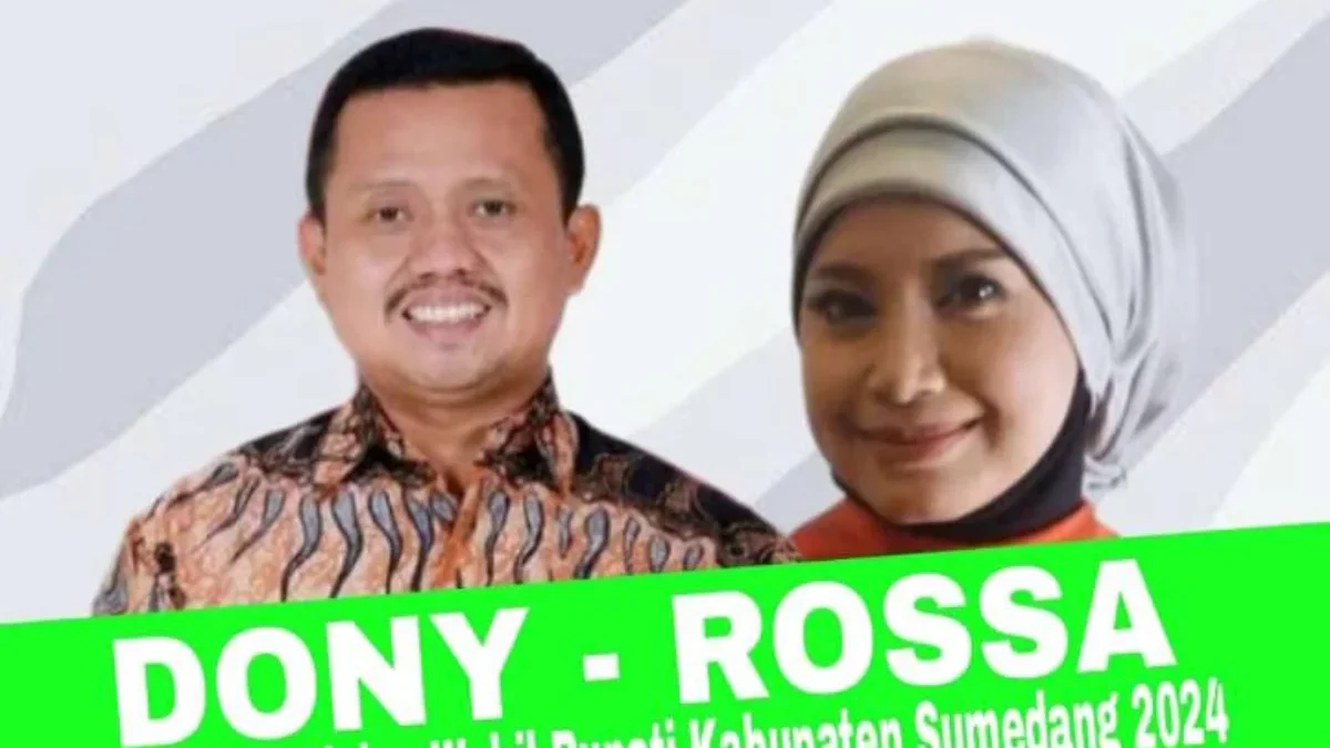 ISTIMEWA: Spanduk pasangan Dony Ahmad Munir (Dony) dan Sri Rossa Roslaina Handiyani (Rossa).