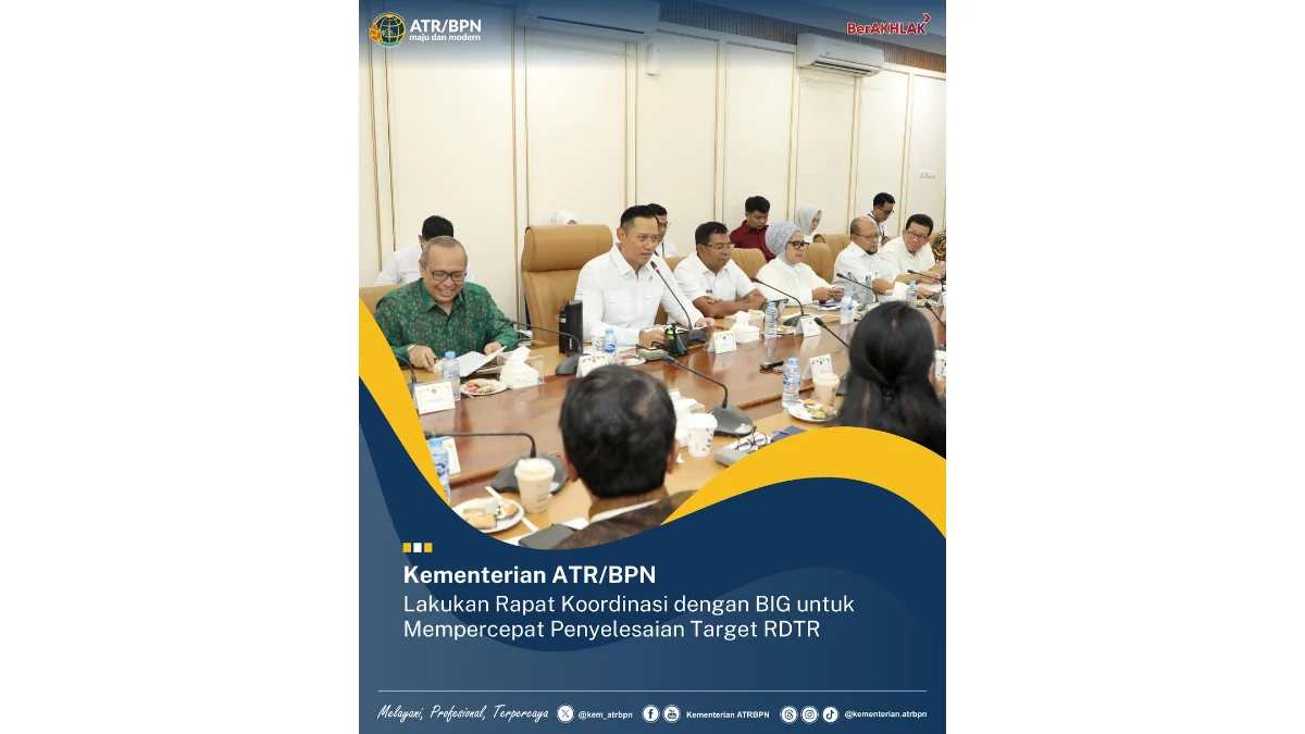 Kementerian ATR/BPN Lakukan Rapat Koordinasi dengan BIG untuk Mempercepat Penyelesaian Target RDTR