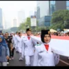 Bendera Merah Putih Membentang Sepanjang 300 Meter di Kirab Pancasila 2024