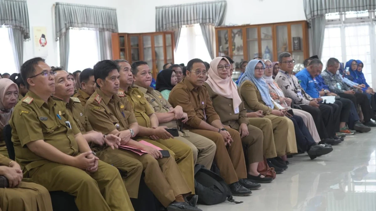 KOORDINASI: Rapat Koordinasi yang dihadiri oleh seluruh kepala OPD dan jajaran BUMD, BLUD, dan BMD se-Kabupate