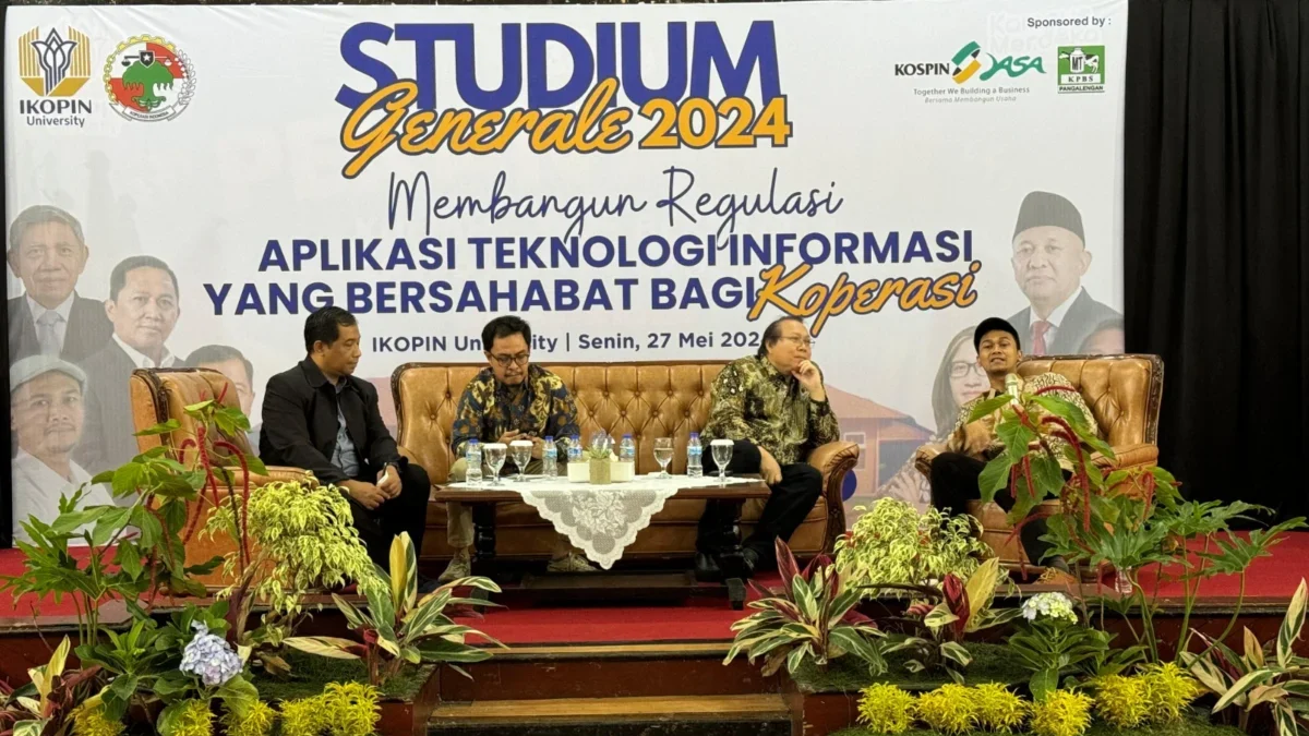 DIGITAL: Rektor Ikopin University Agus Pakpahan pada acara Stadium Generale 2024 di Jatinangor, Senin (27/5)