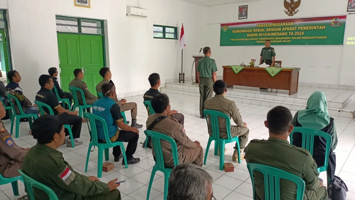 JALIN: Kodim 0610/Sumedang saat kegiatan Komunikasi Sosial dengan aparatur pemerintah di Aula Juang Apet Kodim